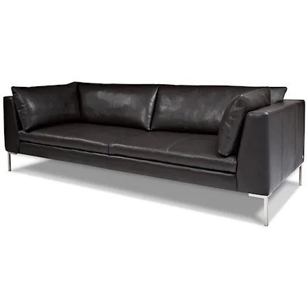 Contemporary Sofa with Stainless Steel Base